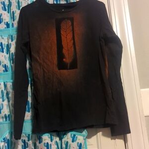 Black long sleeve Tshirt custom design M